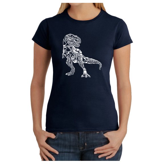 LA Pop Art Women's Word Art T-Shirt - Dino Pics