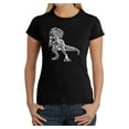 thumbnail image 1 of LA Pop Art Women's Word Art T-Shirt - Dino Pics, 1 of 2