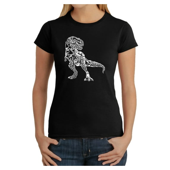 LA Pop Art Women's Word Art T-Shirt - Dino Pics