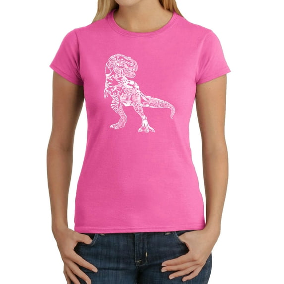 LA Pop Art Women's Word Art T-Shirt - Dino Pics