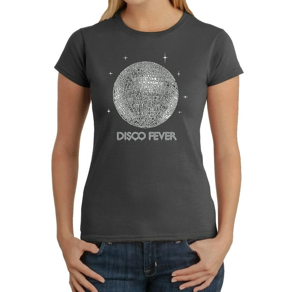 LA Pop Art Women's Word Art T-Shirt - Disco Ball