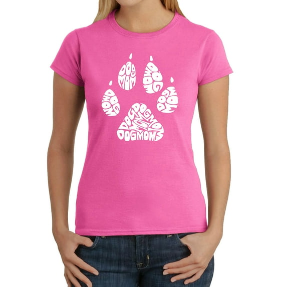 LA Pop Art Women's Word Art T-Shirt - Dog Mom