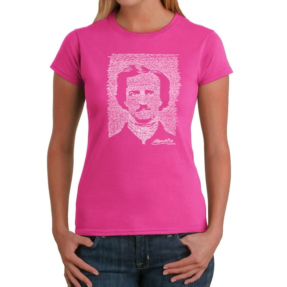 LA Pop Art Women's Word Art T-Shirt - EDGAR ALLEN POE - THE RAVEN