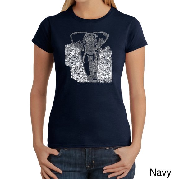 LA Pop Art Women's Word Art T-Shirt - ELEPHANT