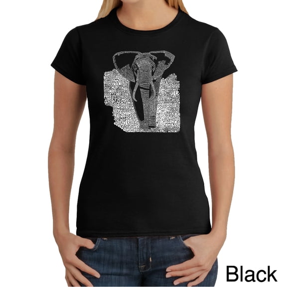 LA Pop Art Women's Word Art T-Shirt - ELEPHANT