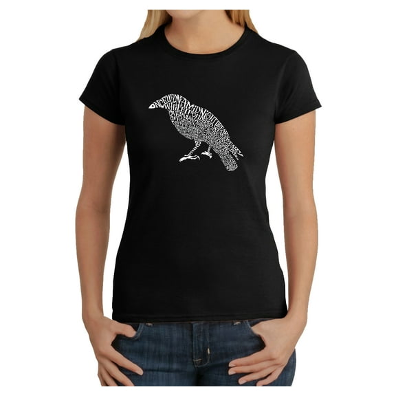 LA Pop Art Women's Word Art T-Shirt - Edgar Allen Poe's The Raven