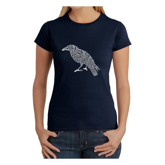 LA Pop Art Women's Word Art T-Shirt - Edgar Allen Poe's The Raven