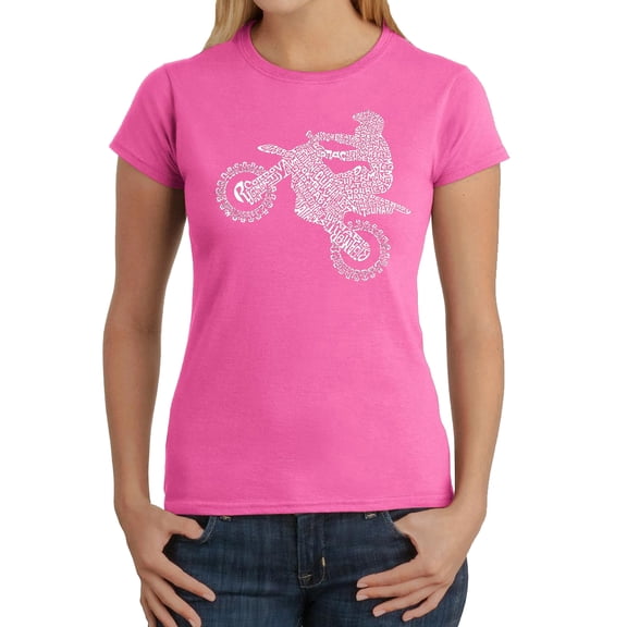 LA Pop Art Women's Word Art T-Shirt - Freestyle Motocross - FMX