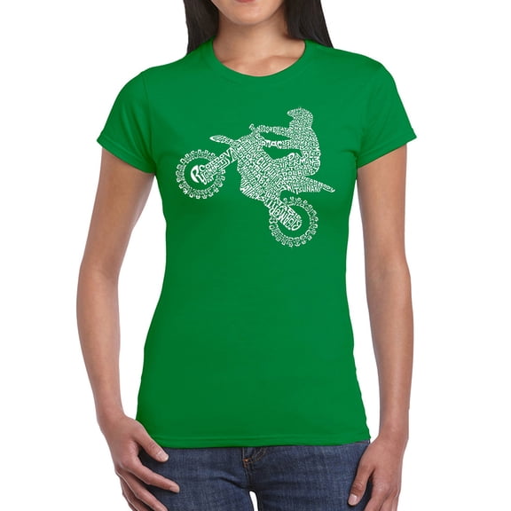 LA Pop Art Women's Word Art T-Shirt - Freestyle Motocross - FMX