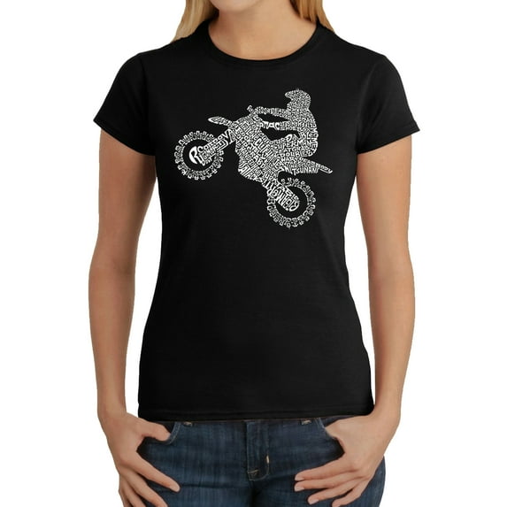 LA Pop Art Women's Word Art T-Shirt - Freestyle Motocross - FMX