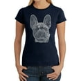 thumbnail image 1 of LA Pop Art Women's Word Art T-Shirt - French Bulldog, 1 of 2