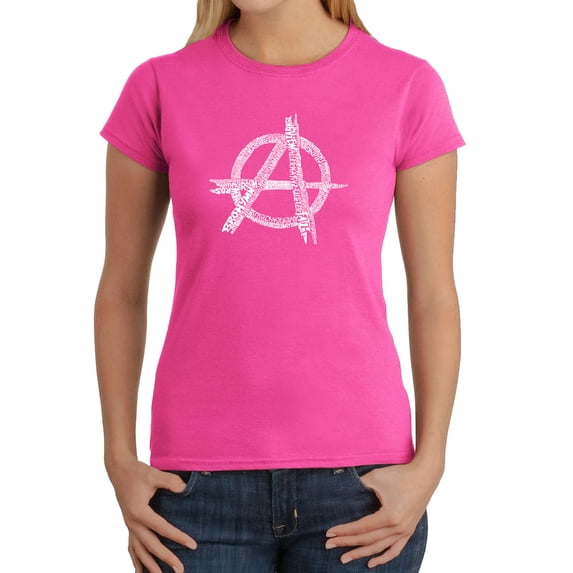 LA Pop Art Women's Word Art T-Shirt - GREAT ALL TIME PUNK SONGS