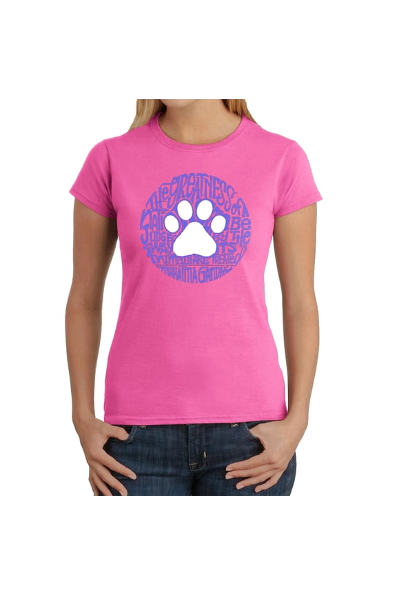 Women's Word Art T-Shirt - Gandhi's Quote on Animal Treatment