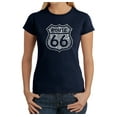 thumbnail image 1 of LA Pop Art Women's Word Art T-Shirt - Get Your Kicks on Route 66, 1 of 2