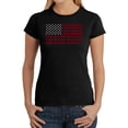 thumbnail image 1 of LA Pop Art Women's Word Art T-Shirt - God Bless America, 1 of 2