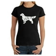 thumbnail image 1 of LA Pop Art Women's Word Art T-Shirt - Golden Retreiver, 1 of 2