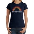 thumbnail image 1 of LA Pop Art Women's Word Art T-Shirt - Good Vibes, 1 of 2