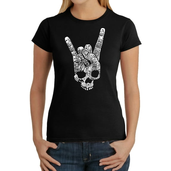 LA Pop Art Women's Word Art T-Shirt - Heavy Metal Genres