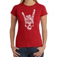 thumbnail image 1 of LA Pop Art Women's Word Art T-Shirt - Heavy Metal Genres, 1 of 2