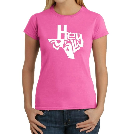 LA Pop Art Women's Word Art T-Shirt - Hey Yall