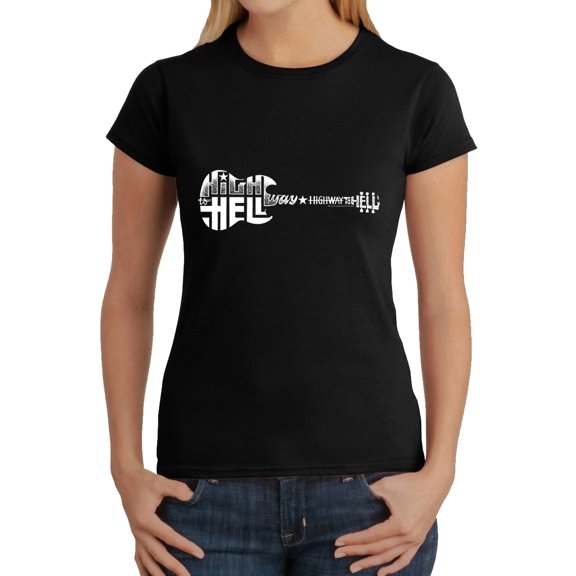 LA Pop Art Women's Word Art T-Shirt - Highway to Hell