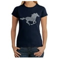 thumbnail image 1 of LA Pop Art Women's Word Art T-Shirt - Horse Breeds, 1 of 2