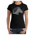 thumbnail image 1 of LA Pop Art Women's Word Art T-Shirt - Horse Mane, 1 of 2