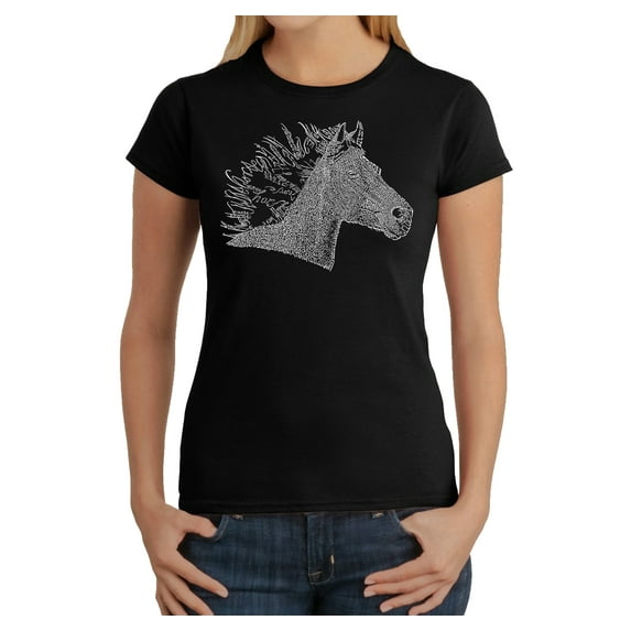 LA Pop Art Women's Word Art T-Shirt - Horse Mane
