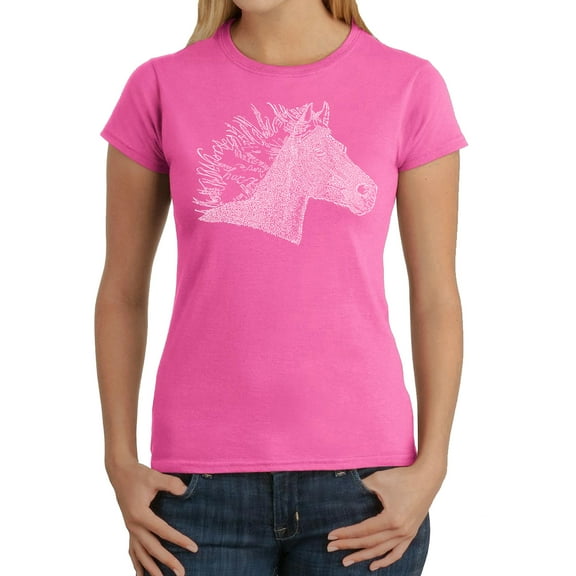 LA Pop Art Women's Word Art T-Shirt - Horse Mane