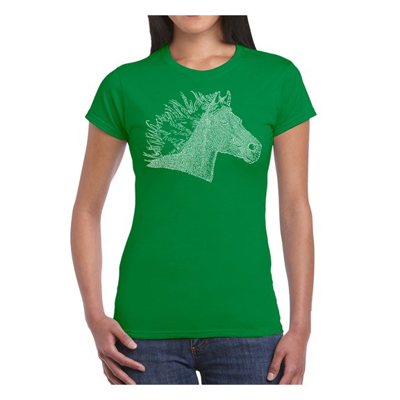 LA Pop Art Women's Word Art T-Shirt - Horse Mane