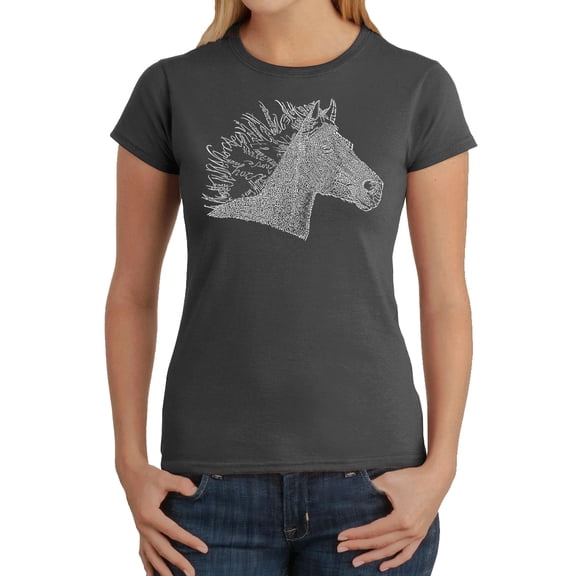 LA Pop Art Women's Word Art T-Shirt - Horse Mane
