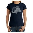 thumbnail image 1 of LA Pop Art Women's Word Art T-Shirt - Horse Mane, 1 of 2