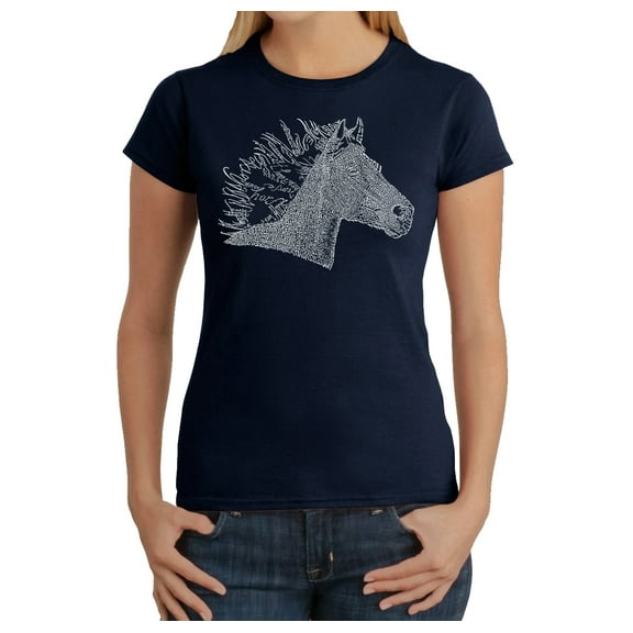 LA Pop Art Women's Word Art T-Shirt - Horse Mane