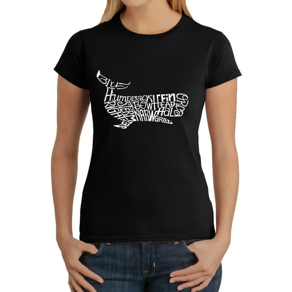 LA Pop Art Women's Word Art T-Shirt - Humpback Whale