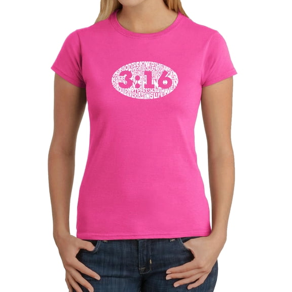 LA Pop Art Women's Word Art T-Shirt - John 3:16