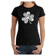thumbnail image 1 of LA Pop Art Women's Word Art T-Shirt - KISS ME I'M IRISH, 1 of 2