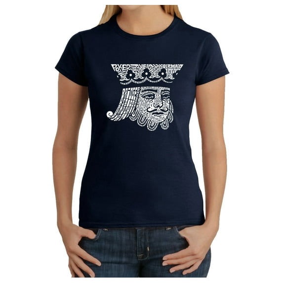 LA Pop Art Women's Word Art T-Shirt - King of Spades