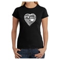 thumbnail image 1 of LA Pop Art Women's Word Art T-Shirt - LOVE IN 44 DIFFERENT LANGUAGES, 1 of 2