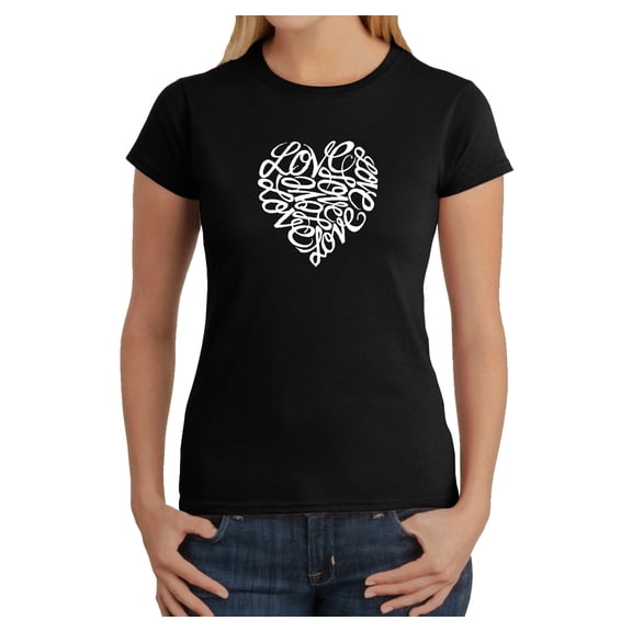 LA Pop Art Women's Word Art T-Shirt - LOVE