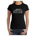 thumbnail image 1 of LA Pop Art Women's Word Art T-Shirt - Legendary Mobsters, 1 of 2