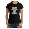 thumbnail image 1 of LA Pop Art Women's Word Art T-Shirt - Liberty Bell, 1 of 2
