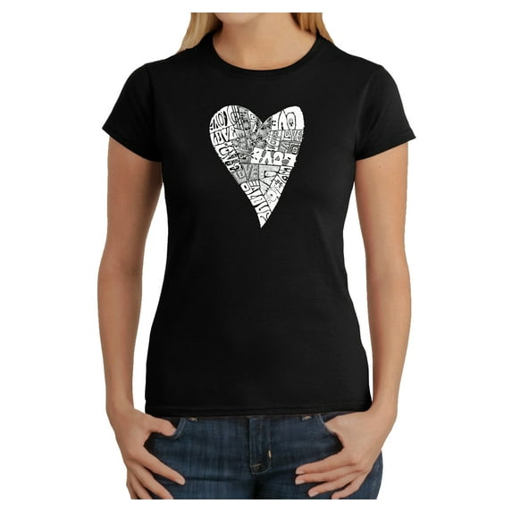 LA Pop Art Women's Word Art T-Shirt - Lots of Love