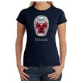 thumbnail image 1 of LA Pop Art Women's Word Art T-Shirt - MEXICAN WRESTLING MASK, 1 of 2