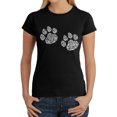 thumbnail image 1 of LA Pop Art Women's Word Art T-Shirt - Meow Cat Prints, 1 of 2