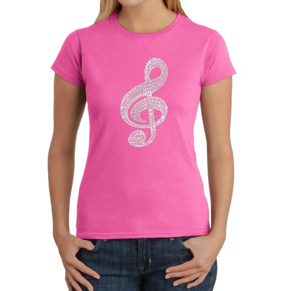 LA Pop Art Women's Word Art T-Shirt - Music Note