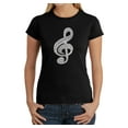 thumbnail image 1 of LA Pop Art Women's Word Art T-Shirt - Music Note, 1 of 2