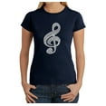 thumbnail image 1 of LA Pop Art Women's Word Art T-Shirt - Music Note, 1 of 2
