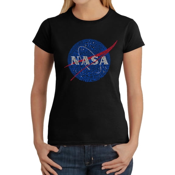 LA Pop Art Women's Word Art T-Shirt - NASA's Most Notable Missions