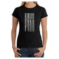 thumbnail image 1 of LA Pop Art Women's Word Art T-Shirt - National Anthem Flag, 1 of 2