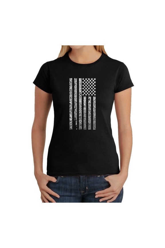 Women's Word Art T-Shirt - National Anthem Flag
